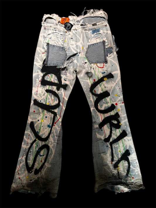 Club Moxy “GHETTO CHAO” Destroyed Denim Jeans